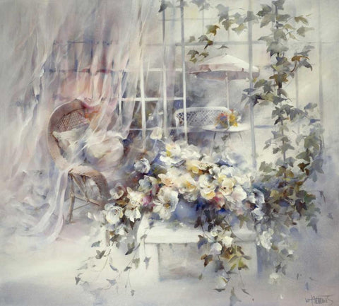 Enchanting moment White Modern Wood Framed Art Print with Double Matting by Haenraets, Willem