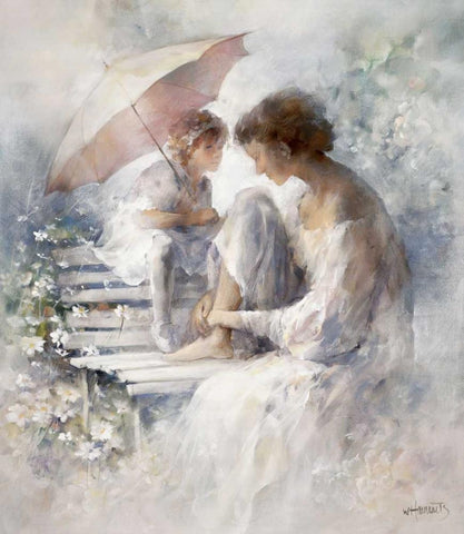 Precious moment White Modern Wood Framed Art Print with Double Matting by Haenraets, Willem