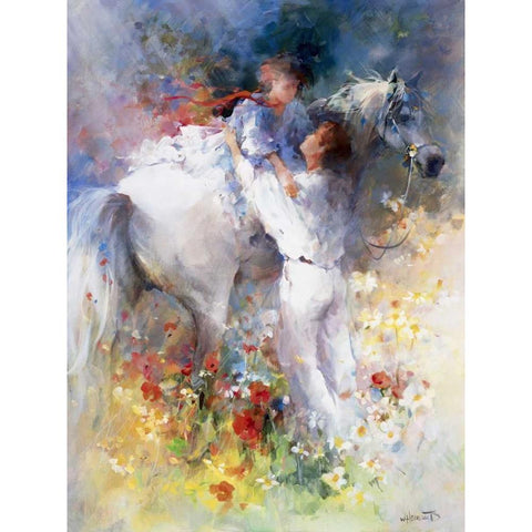 Embraceable you White Modern Wood Framed Art Print by Haenraets, Willem