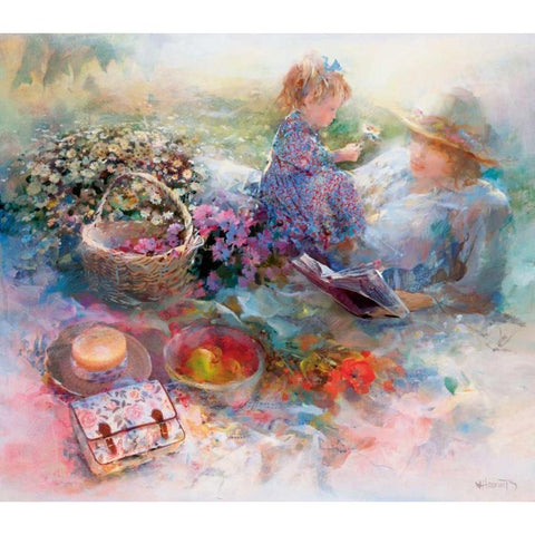Golden moment Gold Ornate Wood Framed Art Print with Double Matting by Haenraets, Willem