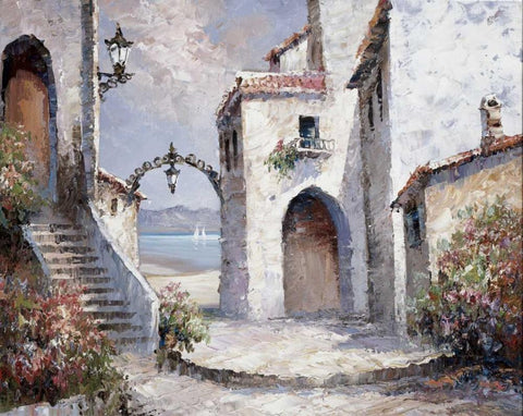 By the sea White Modern Wood Framed Art Print with Double Matting by Roelofs, Wouter