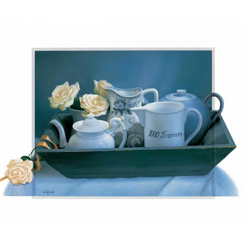 Tea time White Modern Wood Framed Art Print by Roelofs, Wouter