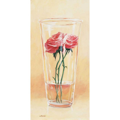 First rose of the season I White Modern Wood Framed Art Print by Roelofs, Wouter