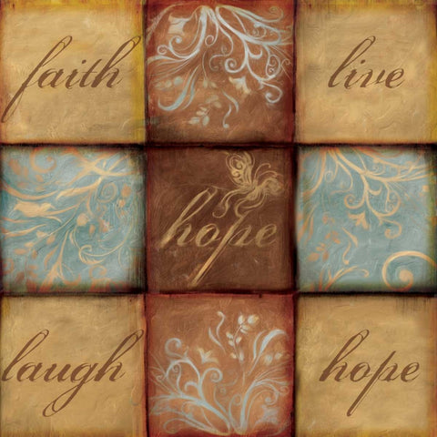 WORDS OF INSPIRATION HOPE Black Ornate Wood Framed Art Print with Double Matting by Artique Studio