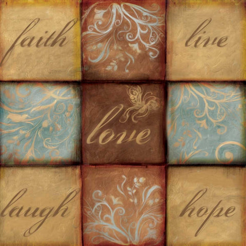 WORDS OF INSPIRATION LOVE Black Ornate Wood Framed Art Print with Double Matting by Artique Studio