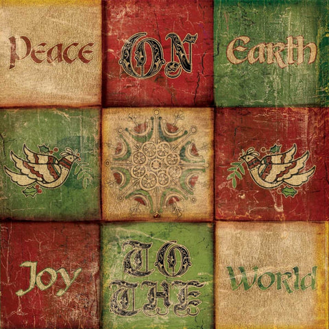 PEACE ON EARTH White Modern Wood Framed Art Print with Double Matting by Artique Studio