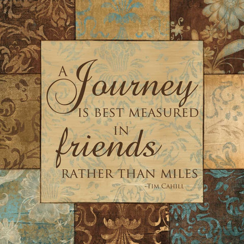 A JOURNEY IS MEASURED Black Ornate Wood Framed Art Print with Double Matting by Artique Studio