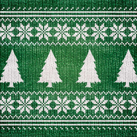 GREEN NORDIC SWEATER II White Modern Wood Framed Art Print with Double Matting by Artique Studio