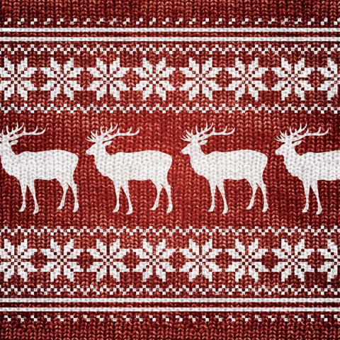 RED NORDIC SWEATER I White Modern Wood Framed Art Print with Double Matting by Artique Studio