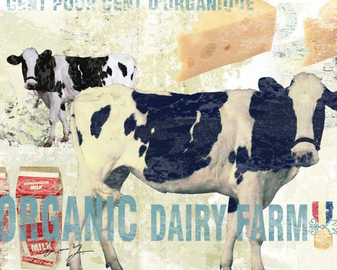 ORGANIC DAIRY FARM Black Modern Wood Framed Art Print by Yang, Eric