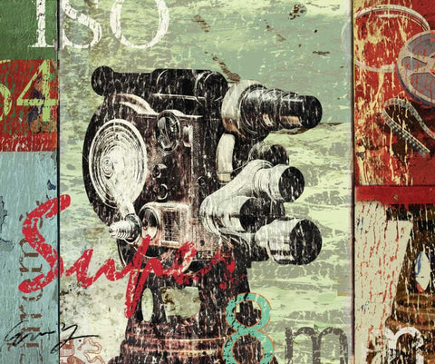 SUPER 8MM Black Ornate Wood Framed Art Print with Double Matting by Yang, Eric