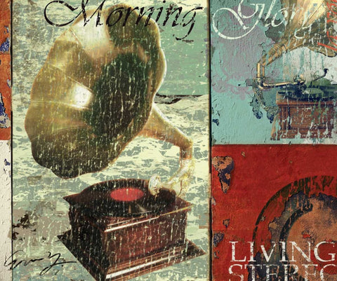 LIVING STEREO White Modern Wood Framed Art Print with Double Matting by Yang, Eric