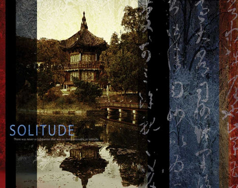 SOLITUDE Black Ornate Wood Framed Art Print with Double Matting by Yang, Eric