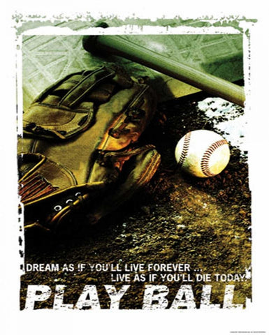 PLAY BALL Black Modern Wood Framed Art Print by Yang, Eric