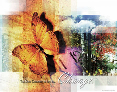 CHANGE White Modern Wood Framed Art Print with Double Matting by Yang, Eric