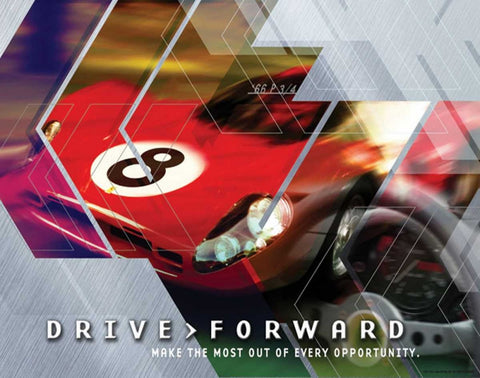 DRIVE FORWARD Black Modern Wood Framed Art Print by Yang, Eric