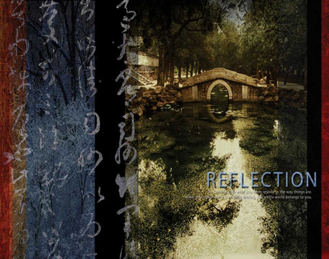 REFLECTION White Modern Wood Framed Art Print with Double Matting by Yang, Eric