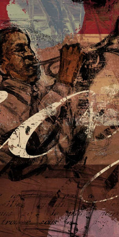 JAZZ PANEL 2 Black Modern Wood Framed Art Print by Yang, Eric