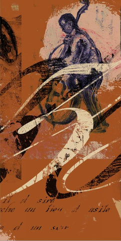 JAZZ PANEL 3 White Modern Wood Framed Art Print with Double Matting by Yang, Eric