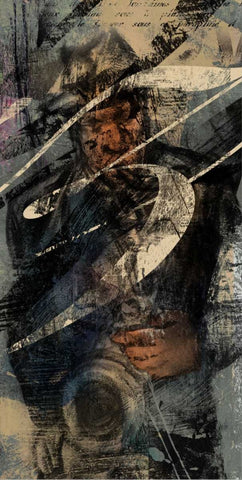 JAZZ PANEL 4 Black Ornate Wood Framed Art Print with Double Matting by Yang, Eric