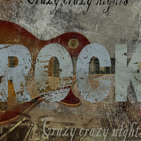 ROCK Black Modern Wood Framed Art Print by Yang, Eric