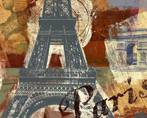 TOUR PARIS Black Modern Wood Framed Art Print by Yang, Eric