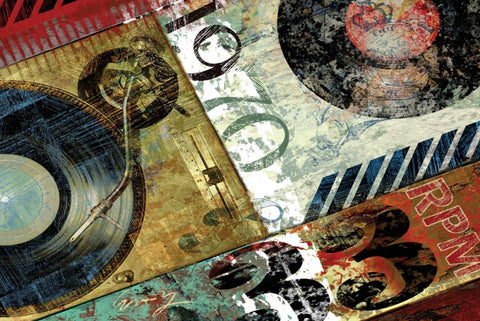 HITS TOWN 1970 White Modern Wood Framed Art Print with Double Matting by Yang, Eric