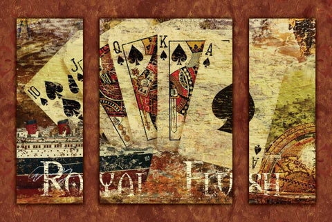 ROYAL FLUSH White Modern Wood Framed Art Print with Double Matting by Yang, Eric