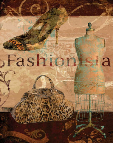 FASHIONISTA Black Modern Wood Framed Art Print by Yang, Eric
