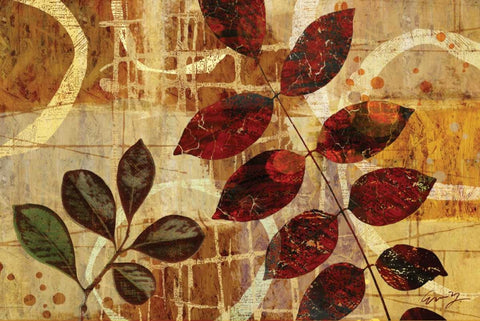 CHANGING LEAVES I Black Modern Wood Framed Art Print by Yang, Eric