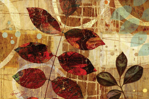 CHANGING LEAVES II Black Ornate Wood Framed Art Print with Double Matting by Yang, Eric