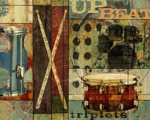 UP BEAT White Modern Wood Framed Art Print with Double Matting by Yang, Eric