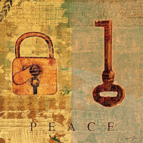 PEACE Black Modern Wood Framed Art Print by Yang, Eric