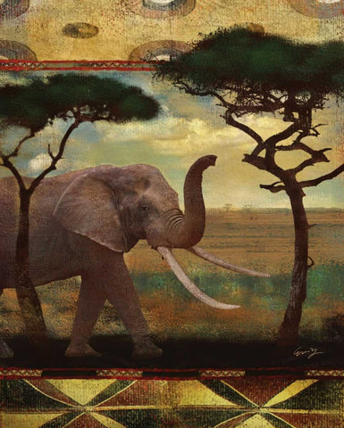 JUNGLE GIANTS I White Modern Wood Framed Art Print with Double Matting by Yang, Eric