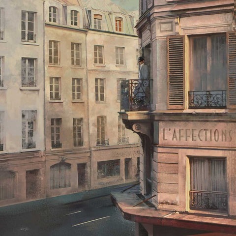 L AFFECTION White Modern Wood Framed Art Print with Double Matting by Yang, Eric