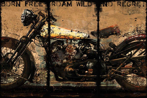 BORN FREE Black Modern Wood Framed Art Print by Yang, Eric