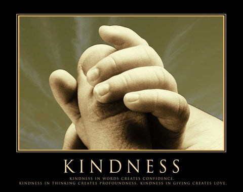 KINDNESS Black Modern Wood Framed Art Print by Yang, Eric