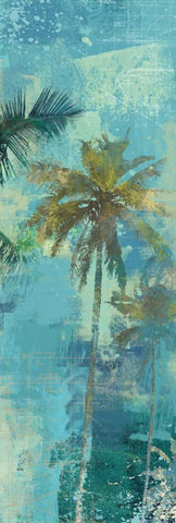 TEAL PALM TRIPTYCH III White Modern Wood Framed Art Print with Double Matting by Yang, Eric