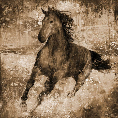 RUNNING FREE White Modern Wood Framed Art Print with Double Matting by Yang, Eric