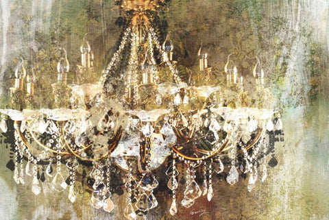 CHANDELIER ART White Modern Wood Framed Art Print with Double Matting by Yang, Eric