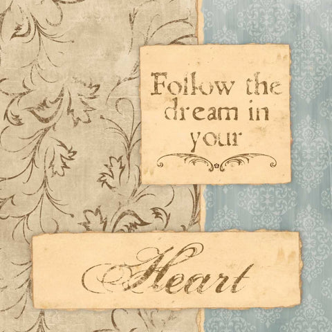FOLLOW THE DREAM White Modern Wood Framed Art Print with Double Matting by Ballantyne, Piper