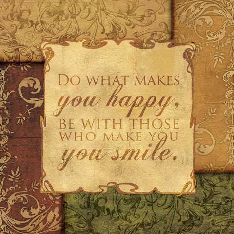 SMILE Black Ornate Wood Framed Art Print with Double Matting by Ballantyne, Piper