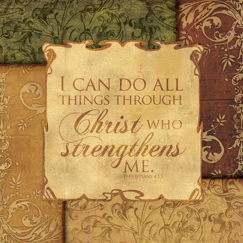 CHRIST STRENGTHENS White Modern Wood Framed Art Print with Double Matting by Ballantyne, Piper