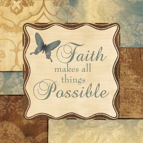 FAITH MAKES ALL THINGS POSSIBLE Black Ornate Wood Framed Art Print with Double Matting by Ballantyne, Piper