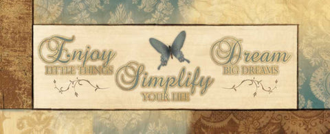 ENJOY LITTLE THINGS White Modern Wood Framed Art Print with Double Matting by Ballantyne, Piper