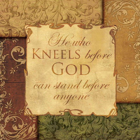 BEFORE GOD Black Ornate Wood Framed Art Print with Double Matting by Ballantyne, Piper