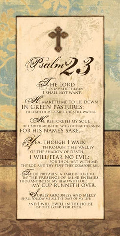 PSALM 23 PANEL Black Ornate Wood Framed Art Print with Double Matting by Ballantyne, Piper