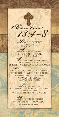 CORINTHIANS 13-4-8 Black Modern Wood Framed Art Print by Ballantyne, Piper