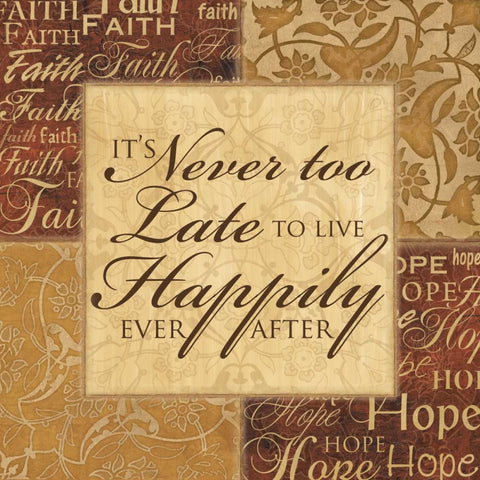 ITS NEVER TOO LATE White Modern Wood Framed Art Print with Double Matting by Ballantyne, Piper