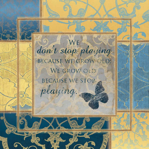WE DONT STOP PLAYING White Modern Wood Framed Art Print with Double Matting by Ballantyne, Piper